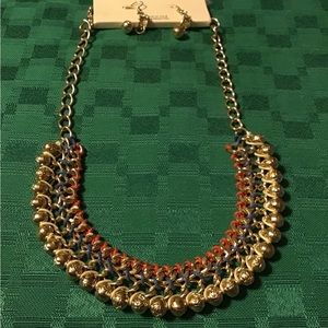 New two-piece necklace and earrings set.